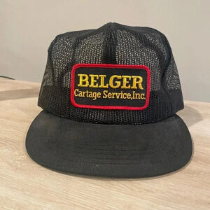 Vintage Belger Cartage USA MADE hat Patch All mesh trucker snapback. Rare.